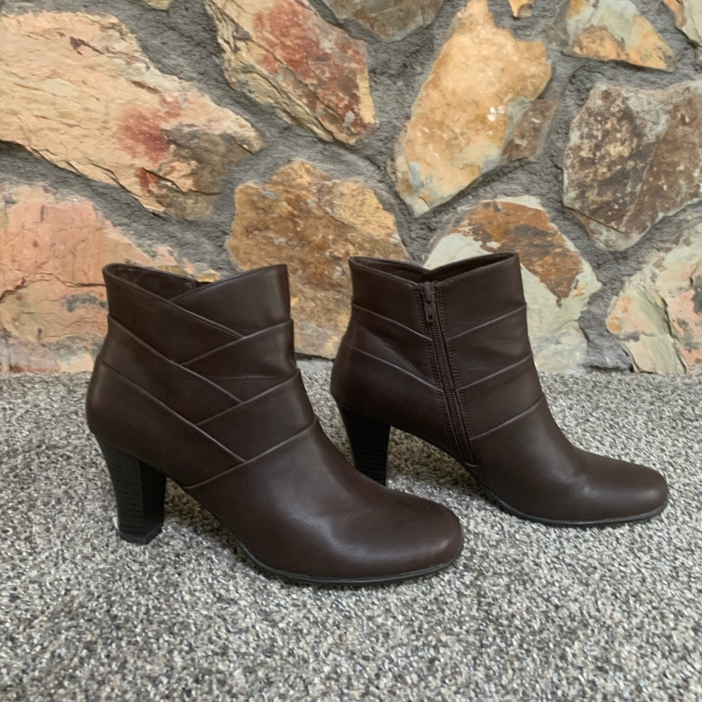 Brown ankle booties